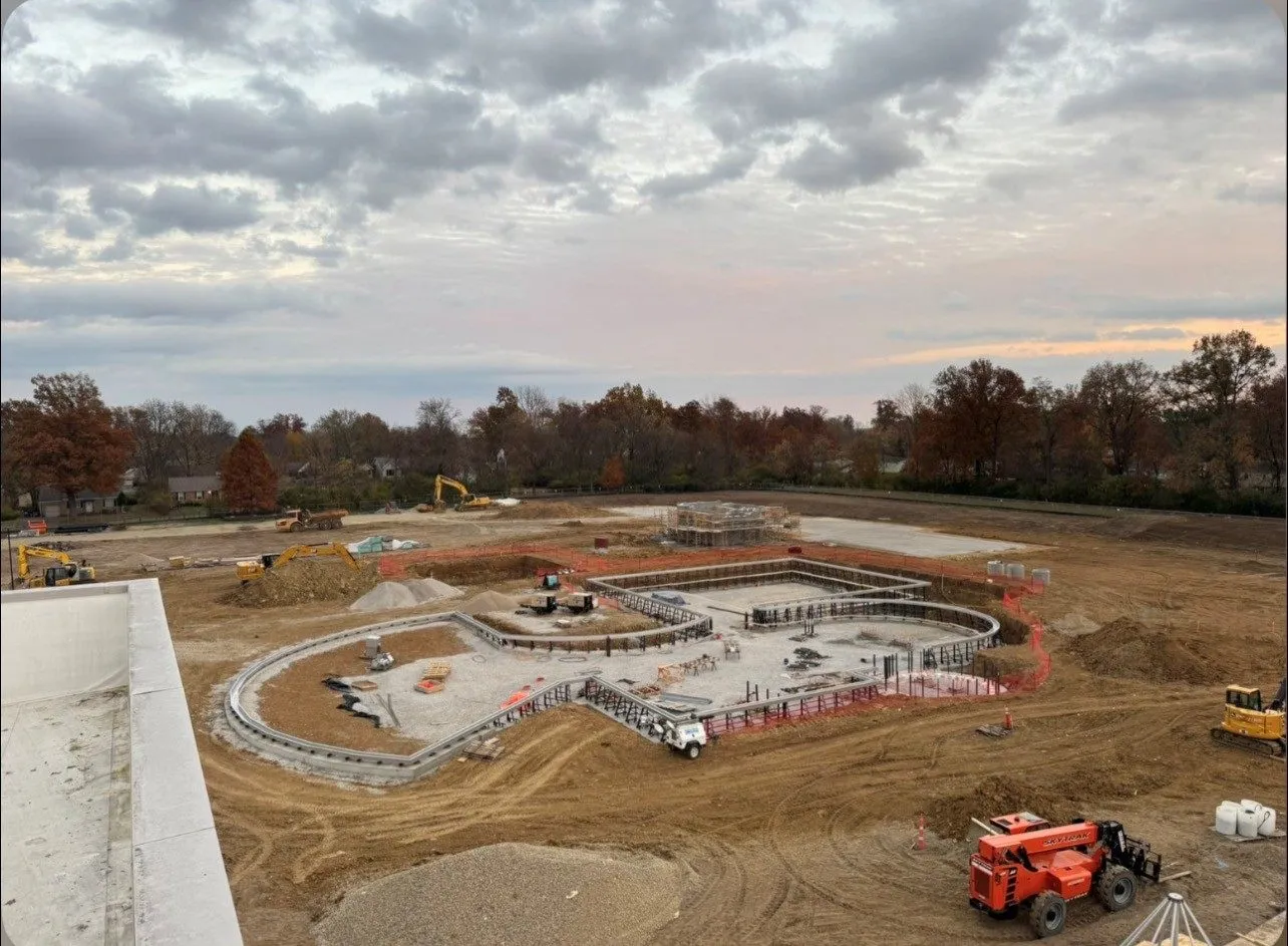 Commercial pool under construction
