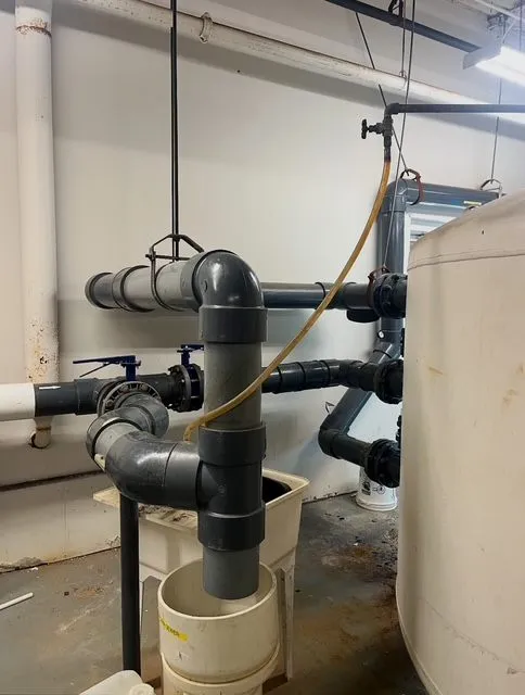 Empty commercial pool during renovation