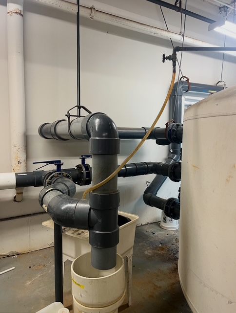 Empty commercial pool during renovation